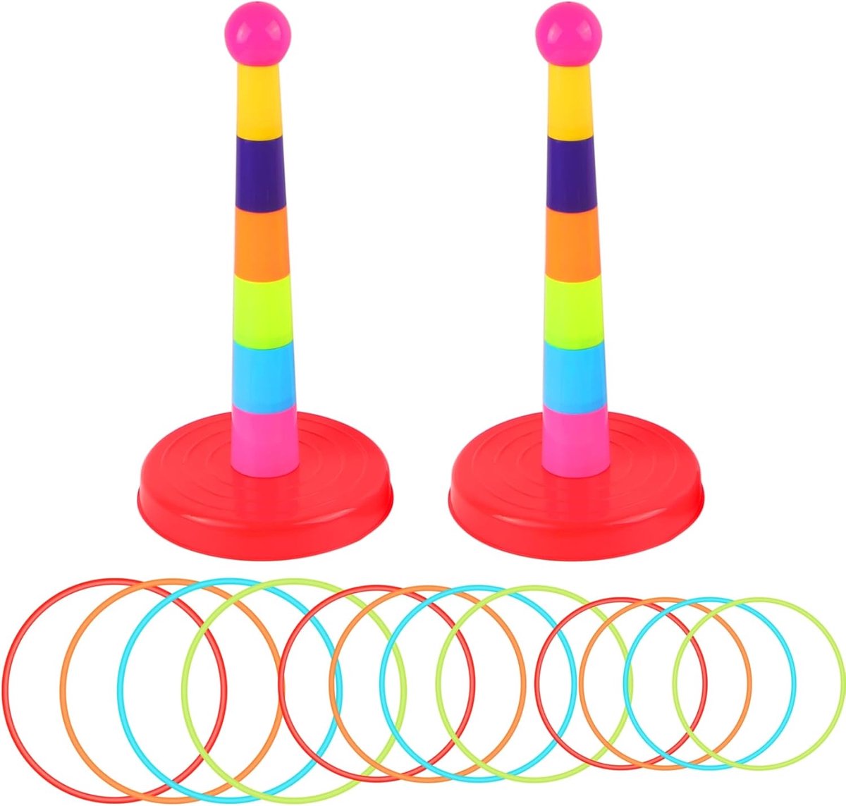 Werpspel voor kinderen met 24 werpringen, carnavalsring, werpspel voor kinderen, verjaardagsfeest buiten, tuin, spelaccessoires