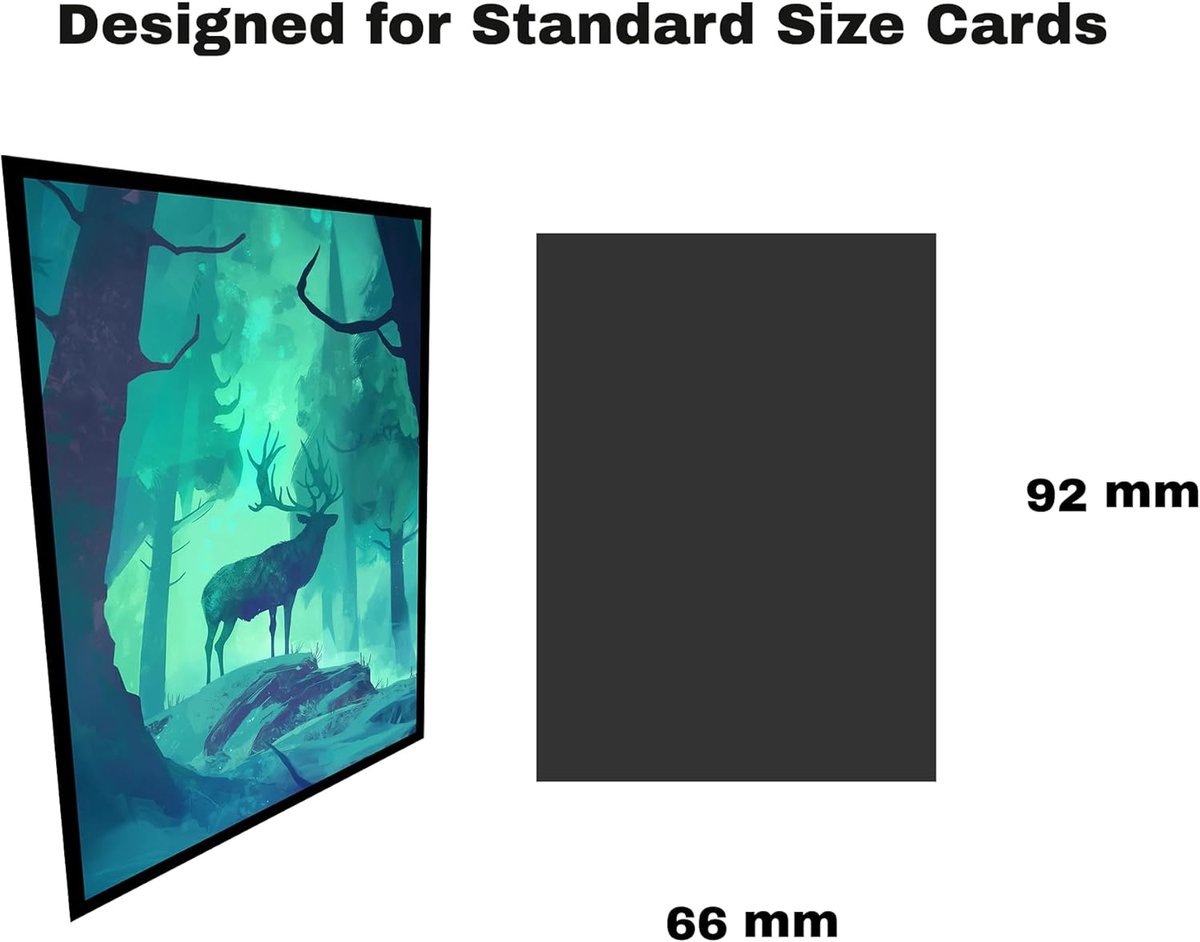 Kaarthoezen voor verzamelkaarten – 100 stuks – Glad matte achterkant met kunst en doorzichtige voorkant (66 x 92 mm) – Geschikt voor standaard kaarten, MTG, sport- en verzameldecks - Verdant Guardian