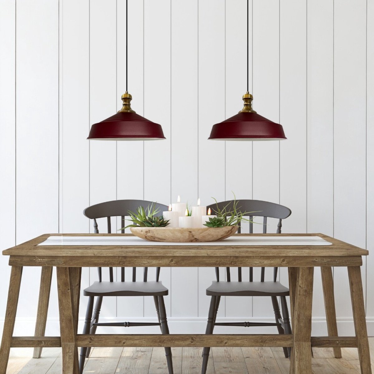 Bamyum Asletl hanglamp, industriële Modern stijl, Ø41 cm, bordeaux metalen lamp