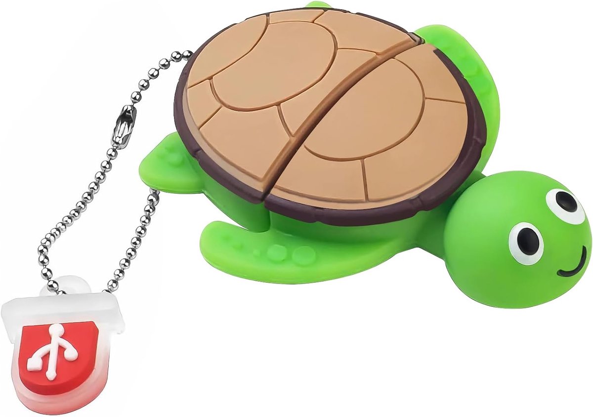 64 GB zoete USB-stick, karikatuur, zeeschildpad, patroon, geheugenstick, USB-flashdrive, cadeau voor studenten en kinderen