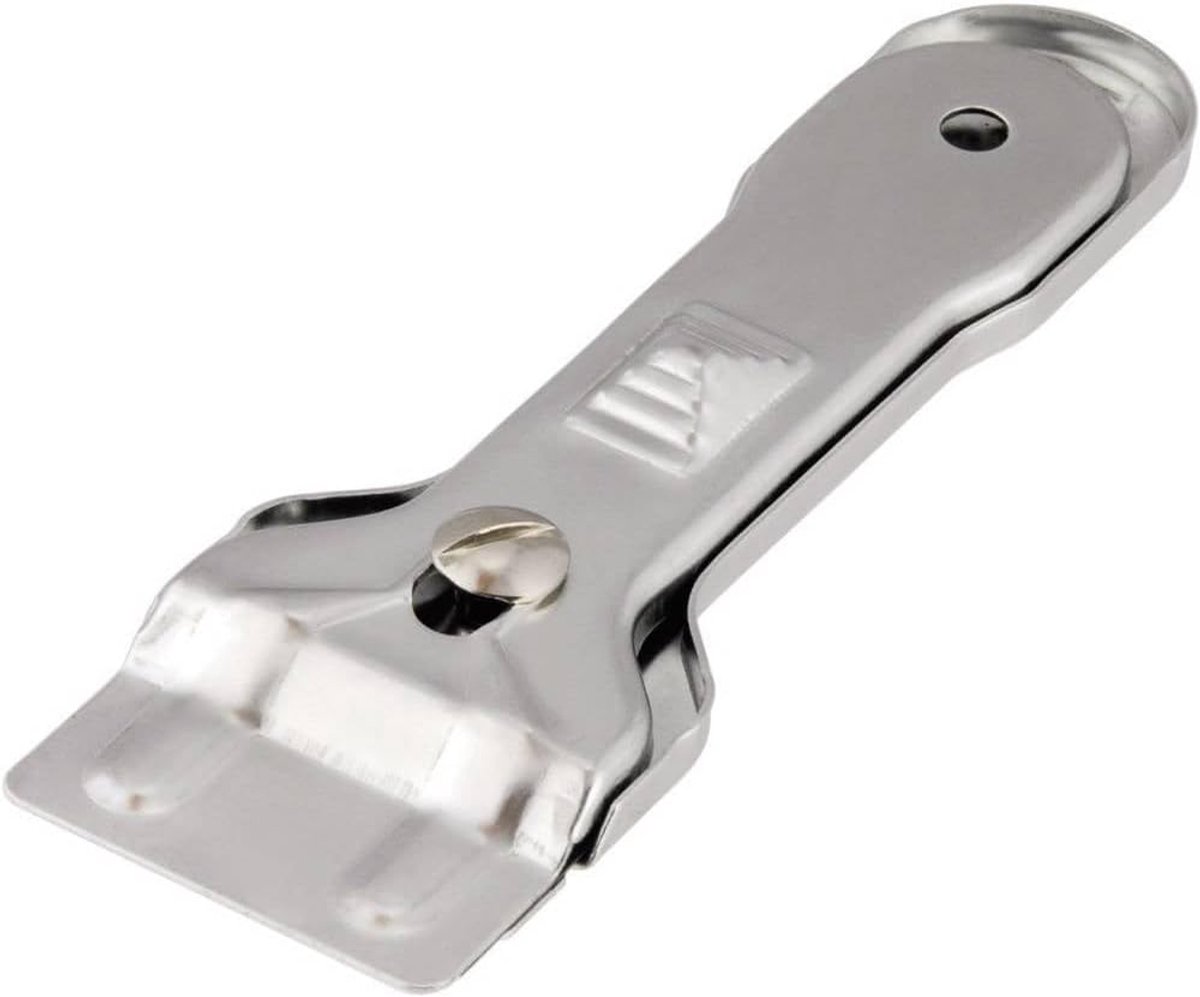 speciale glasschraper voor keramische kookplaten, zilver