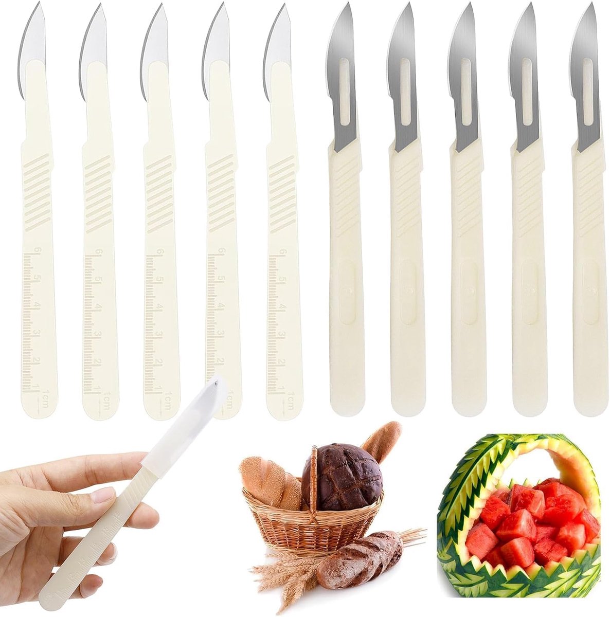 10 stuks bakkersmessen, baguettemessen, deegmessen, bakkerssnijder