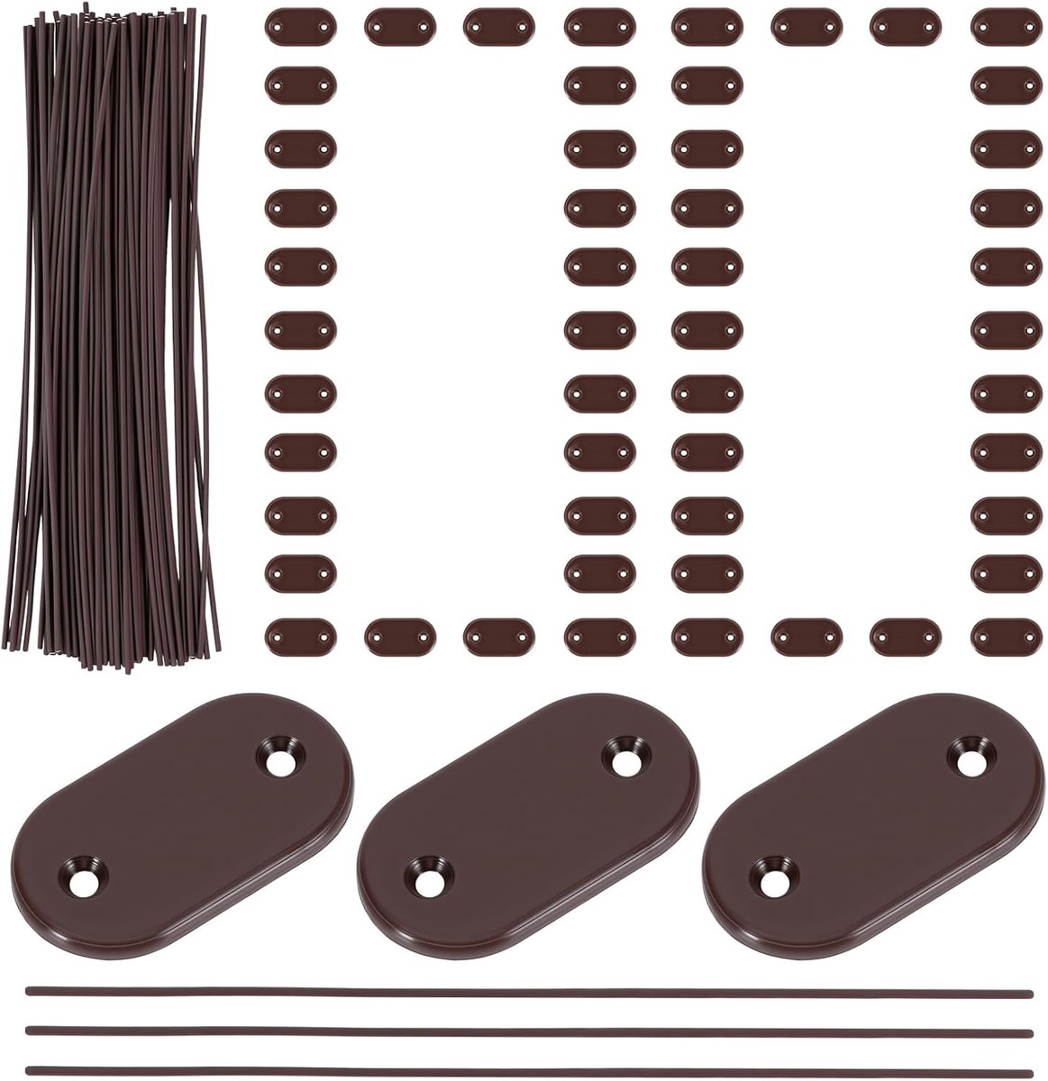 100-delige set inkijkbescherming bevestigingsset - weerbestendige bevestigingsset inclusief kabelbinders en bevestigingsplaten draad kabelbinders voor tuin, gazon, hek, balkon