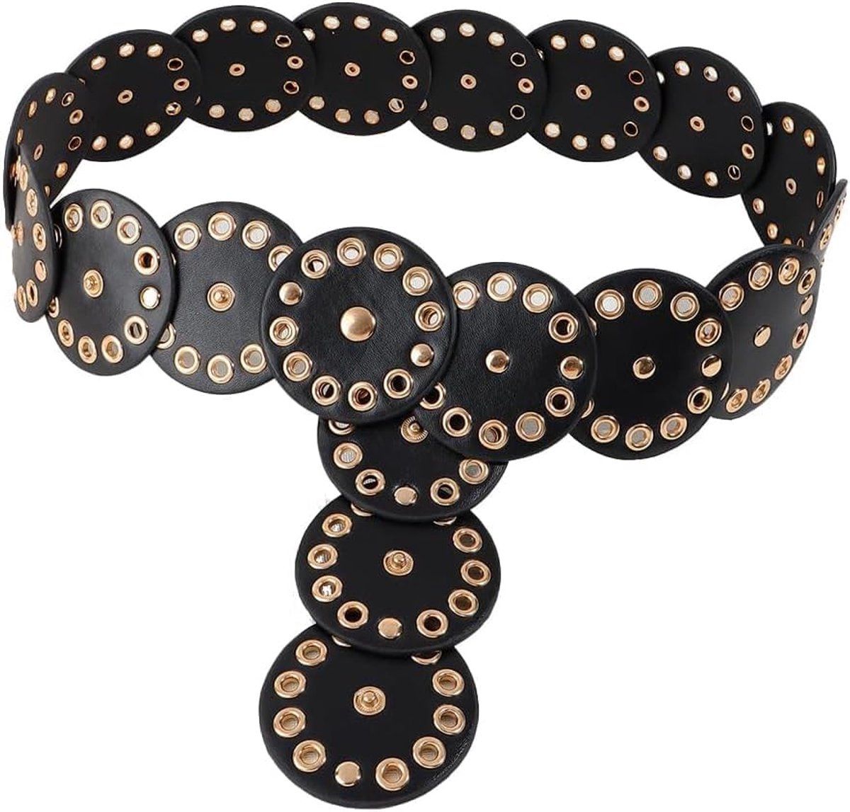 Damesriem vintage boho brede riem verstelbare schijfriem ronde taille