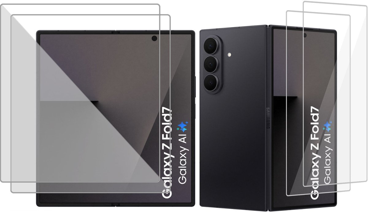 2x Screenprotector geschikt voor Samsung Galaxy Z Fold 8 Ultra / Fold 7 - Volledige Dekking - Folie geschikt voor Samsung Galaxy Z Fold 8 Ultra / Fold 7