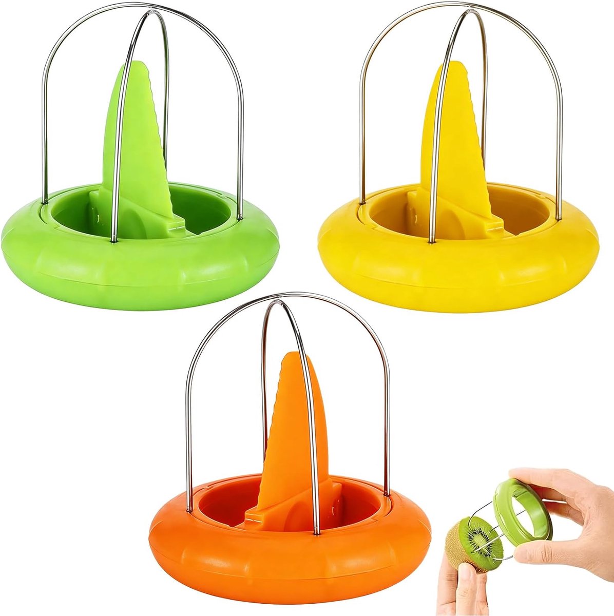 Dunschiller, 3 stuks, voor fruit, kiwi-snijder, kiwi-verdeler met