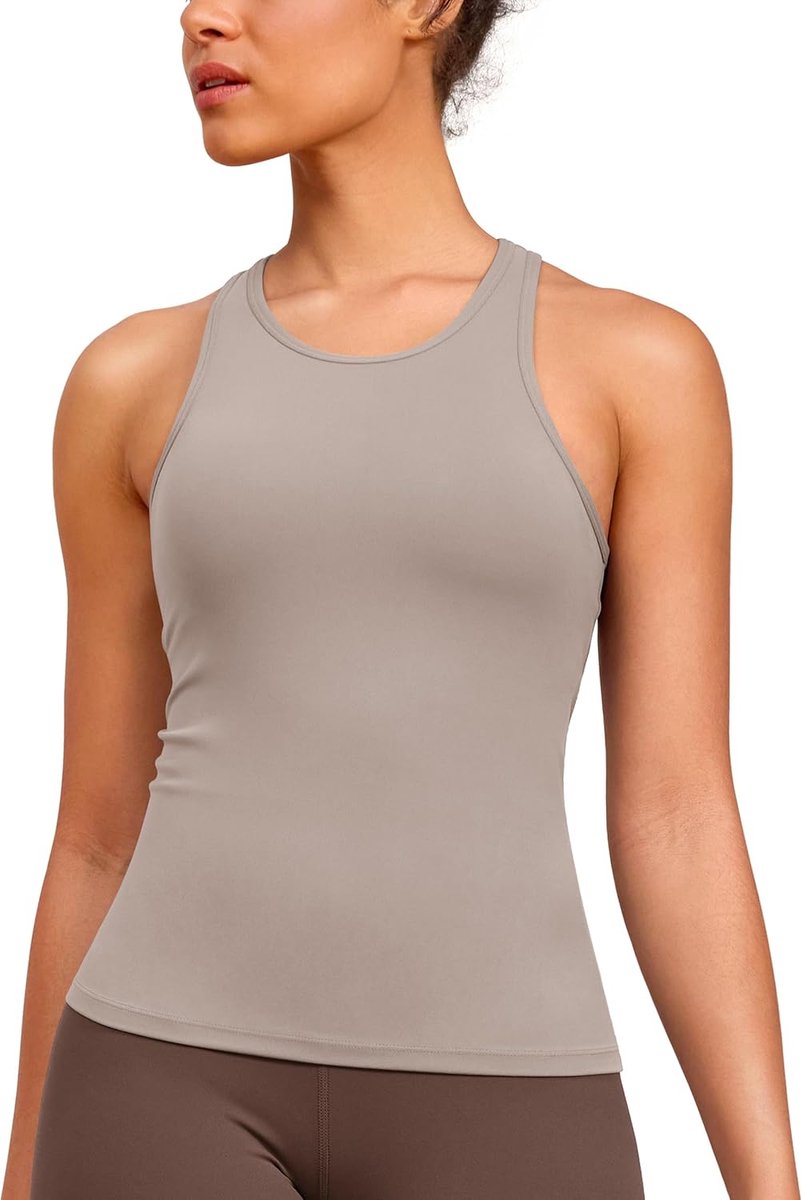 Clouduxi Racerback Yoga Tank Top Dames Sport Tops Fitness Ondoorzichtige Tops High Neck Running Tanktops Fitness Sporttop