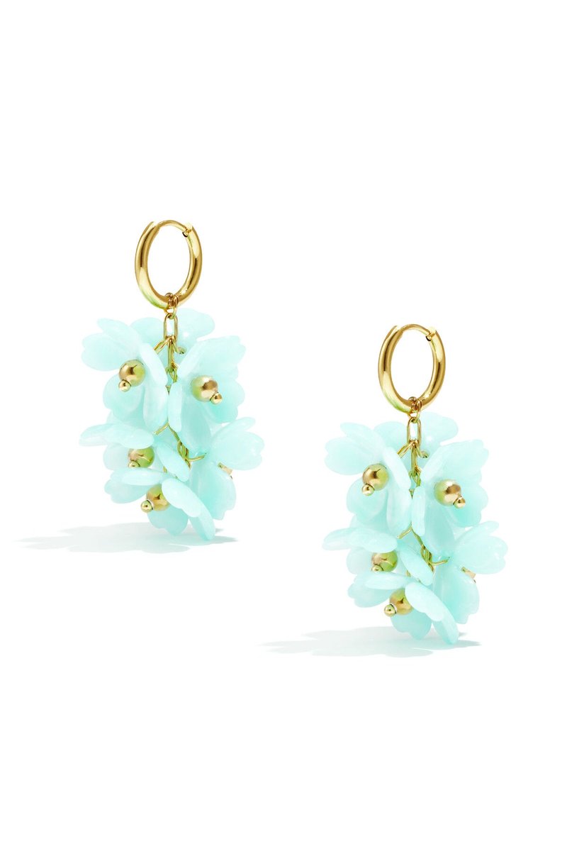 Charming flower drop earrings for spring/summer - Babyblauw