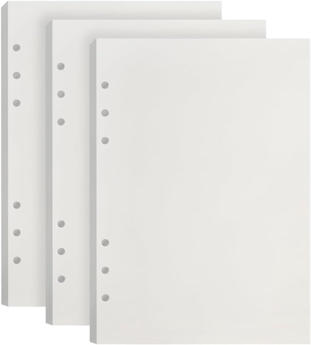 3 Pack A5 Notebook Refill 135 Vellen Blanco Vullingen Papier 6 Gaten Hervulbaar Bindmiddel Papier voor A5 Notebook Dagboek Boek Schets Schilderen