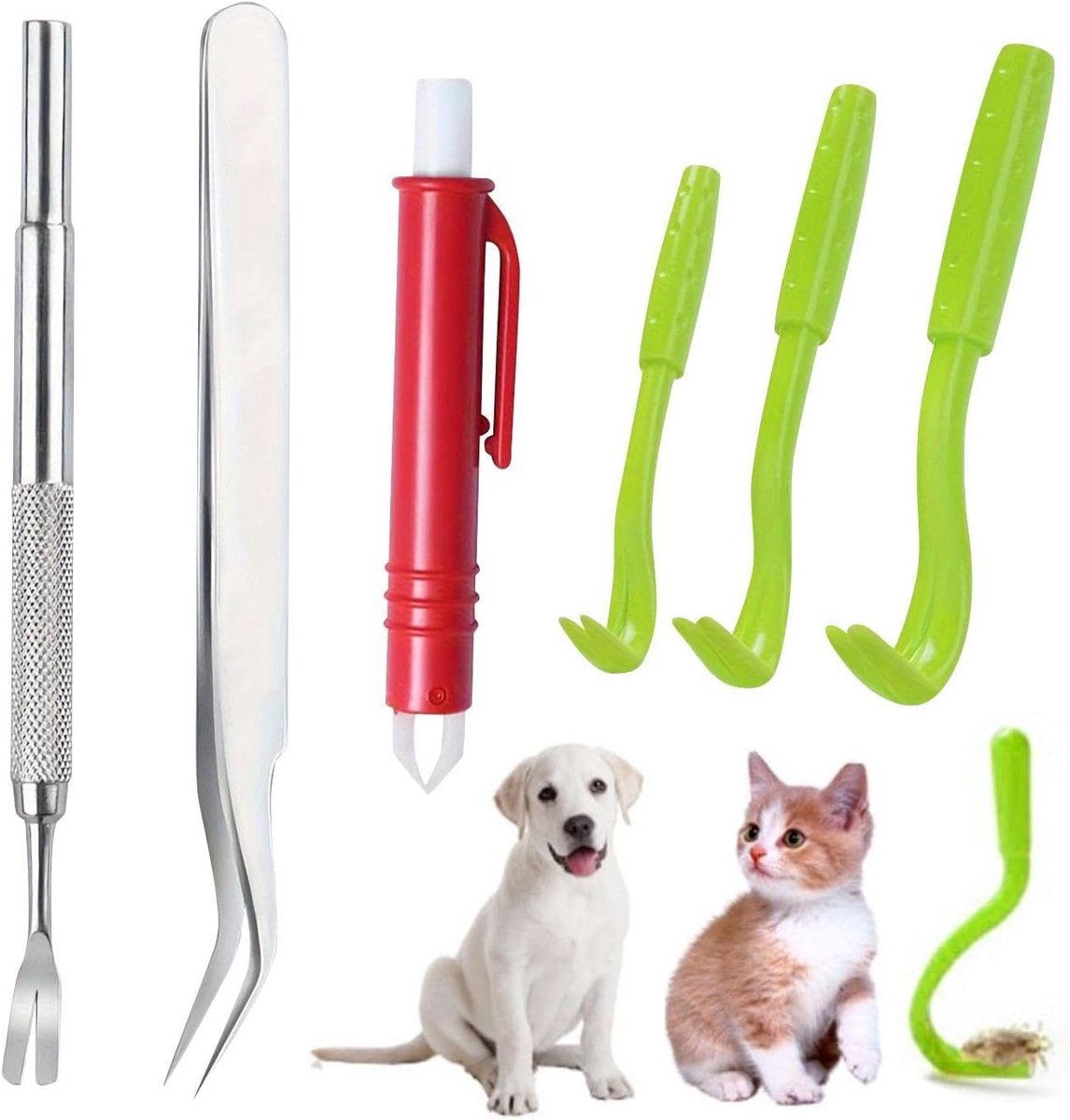 1 Set Tekenreinigingsset, Plastic Pepet -Insect Graf, Honden -Tick