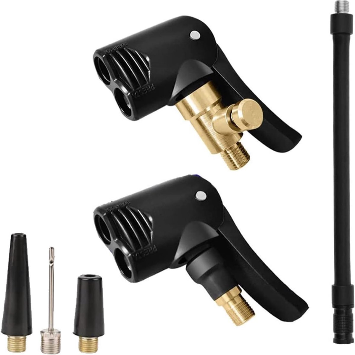 6 stuks ventieladapters, opgeblazen autoventieladapter, messing ventielaansluiting, opgeblazen mondstukken voor fietsbanden, autobanden
