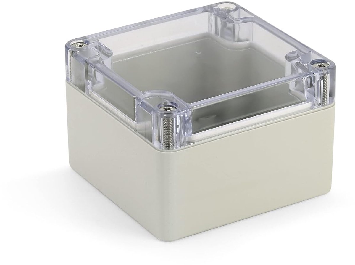 Modulaire behuizing, universele behuizing van ABS-kunststof met transparant deksel, multifunctionele behuizing met montagepunten voor printplaten, IP 65 beschermingsklasse, l x b x h 83 x 81 x