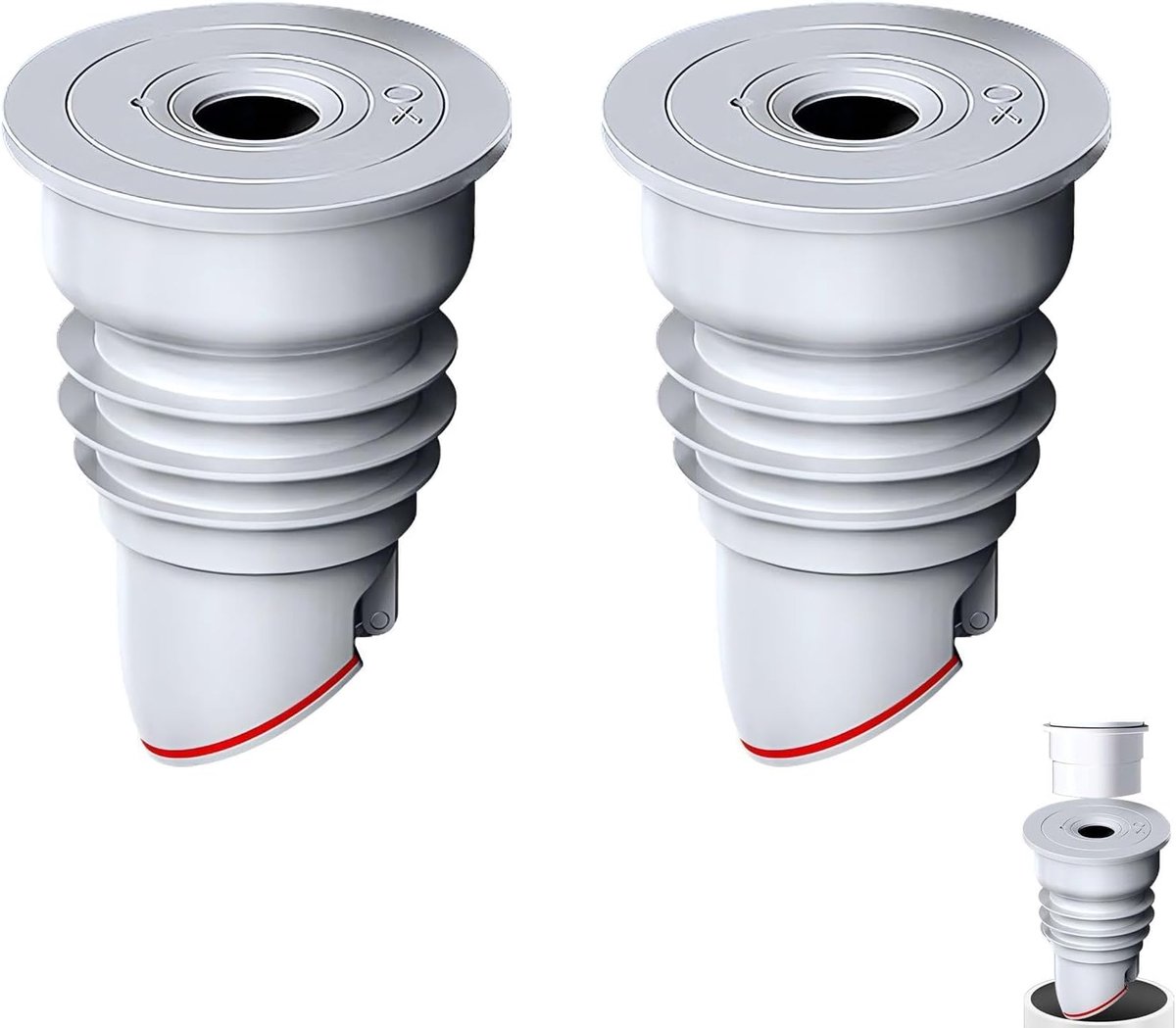 Afvoerslangafdichting voor wasmachine, 2 stuks, anti-geur afvoerpijpafdichting, slangafdichting, siliconen afvoerhoes voor keuken, badkamer, wasreiniging (grijs)