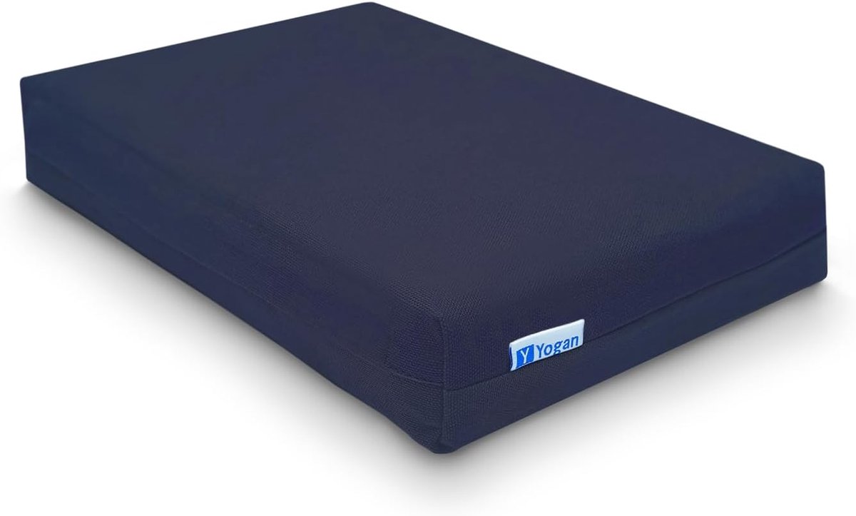 SnelShoppen - Yogan 2 Inch Yoga Pilates Kussen - 100% Biokatoen, Verwijderbare en Wasbare Hoes, Gerecycled Vulling, 30 x 20 x 5 cm, Ondersteuning voor