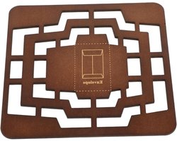Envelopesjabloon Hout - Briefmaker Sjabloon - Kaarten Maken - Vintage Ontwerp - 14.2 x 14.2 cm - Koffie