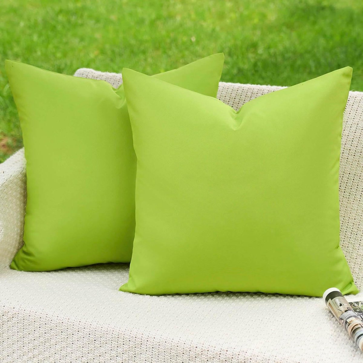 SnelShoppen - Outdoor Kussenhoes 45 x 45 cm Groen, Weerbestendig, Waterdichte Sofa Kussenhoezen, Decoratieve Kussens voor Tuin, Balkon, Patio, Set van