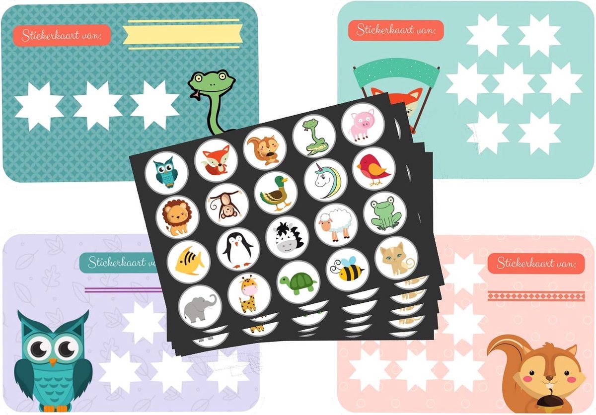 Zindelijkheidsbeloningssysteem - 20 Beloningskaarten - 120 Stickers - Motiveer je Peuter! - SnelShoppen