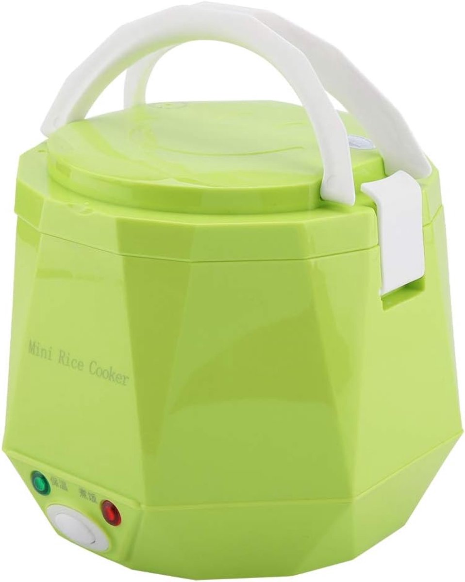 SnelShoppen - 1.3L Rijstkoker Elektrische Lunchbox 12V voor Chauffeurs - Groene Draagbare Verwarmer voor Kantoor en Reizen - RVS, Veilig en Makkelijk
