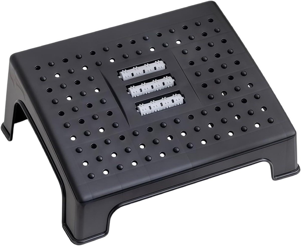 Voetensteun Bureau - Voetenbankje Onderstel - Comfortabel Zitten - Anti-slip Voetjes - 36x29x14 cm - Zwart