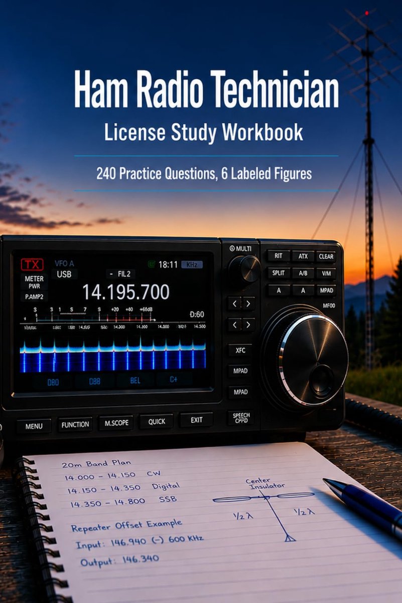 Studiewerkboek voor Ham Radio Technicus - 240 oefenvragen - Regels, Elektronica en Antennes - ShopVlot