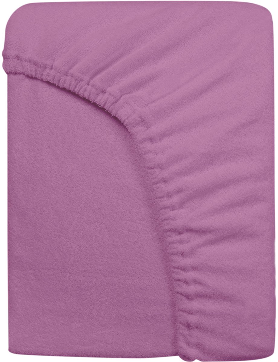 Luxe Frotte Hoeslaken 180x200 cm – Lichtpaars / Sering – Katoen / Polyester – Met Elastiek – Darymex