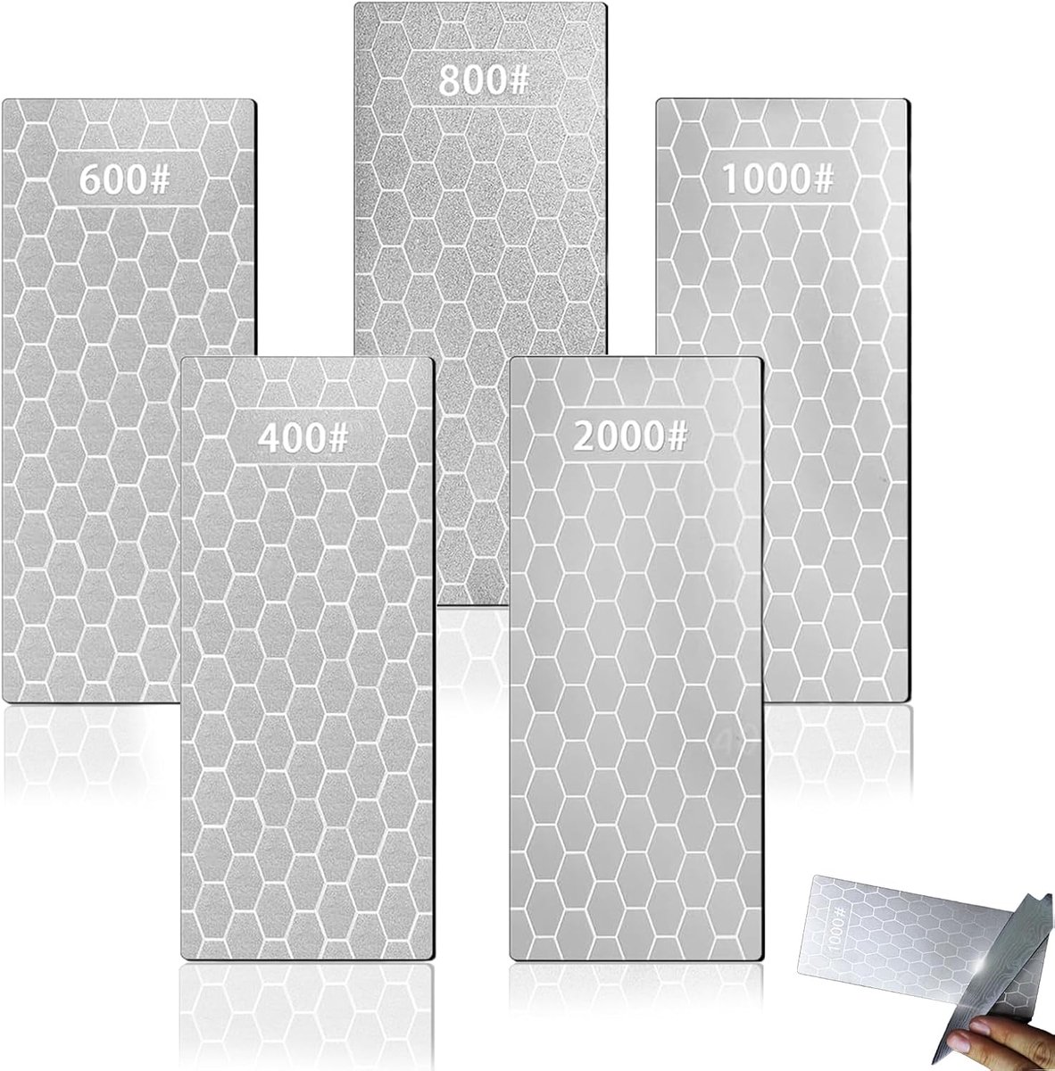 Diamant slijpstenen set van 5 - 400/600/800/1000/2000 korrel - robuust en duurzaam - ShopVlot