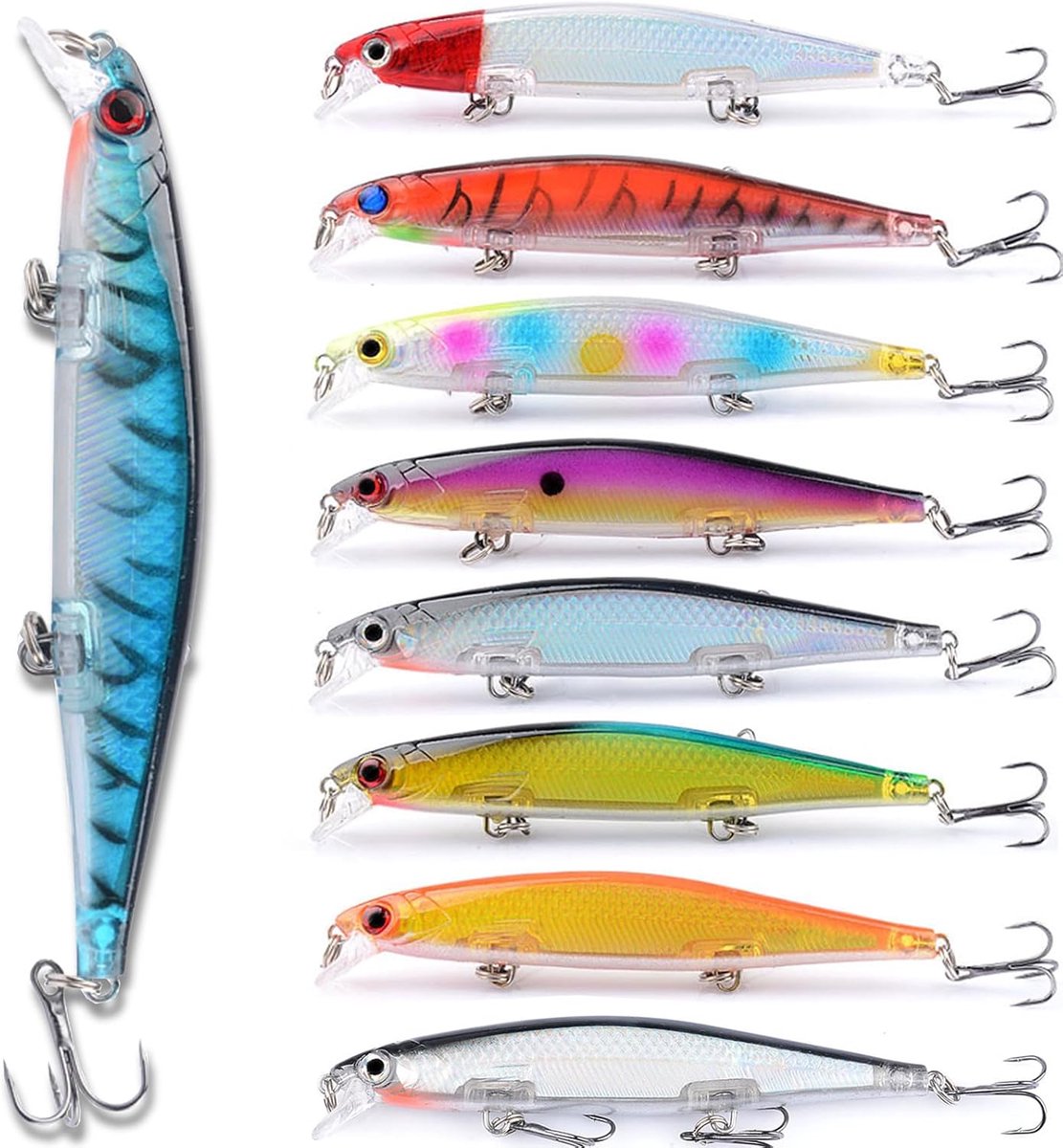 Kunstaas met Scherpe Haken, Multilaag Coating, Laser Jig Kop - Baars/Foreel/Crappie Vanger voor Zout & Zoet Water, 11cm/13.5g - Essentiële Hengelsport Accessoires