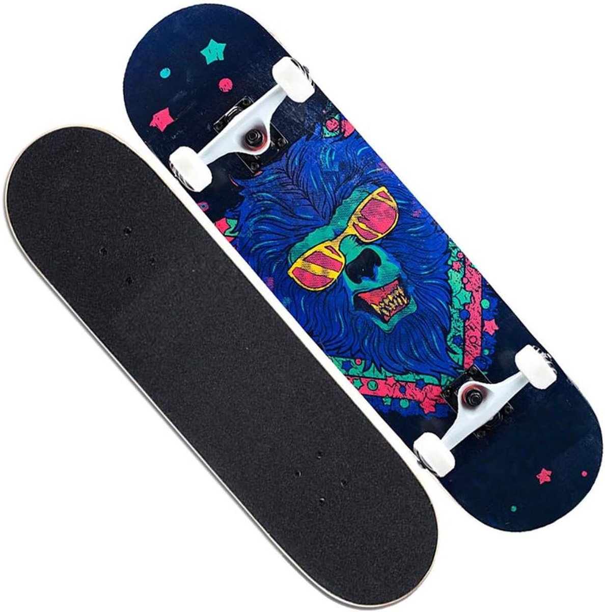 Compleet Skateboard Skateboard Deck Stunts Uitvoeren Dubbelzijdig Randontwerp 31 x 8 Inch Niet gespecificeerd