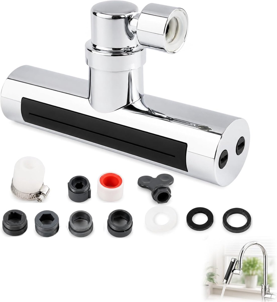 360° draaibaar, multifunctionele 4-in-1 kraanverlenging met waterbesparing, spatbescherming en beluchters voor kranen, verbeterde keukenkraan, eenvoudig te installeren