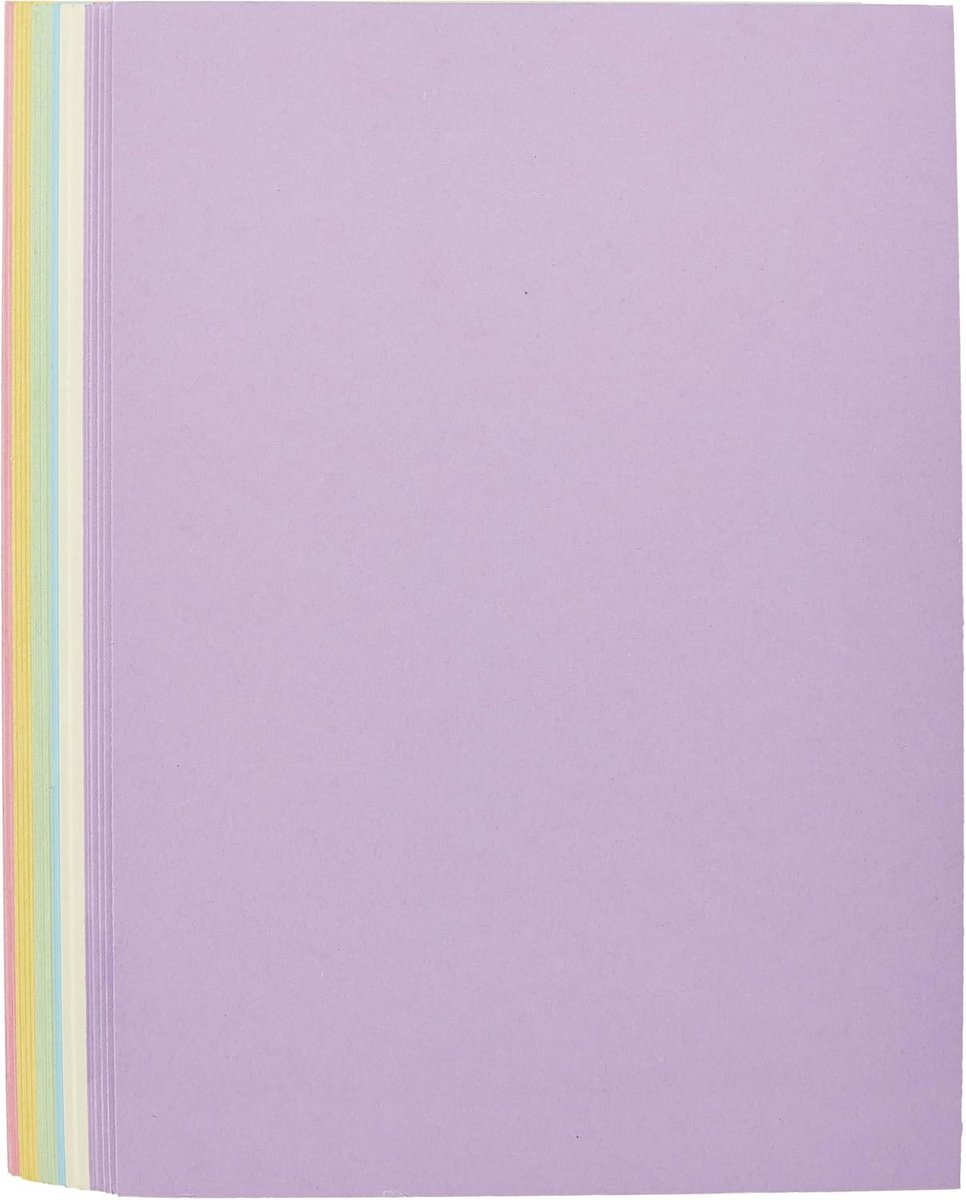 House of Card en Papier Rainbow A4 220 GSM Pastel Gekleurde Kaart (Pack van 50), HCP203, Geel, Blauw, Groen, Lila, Roze, Regenboog