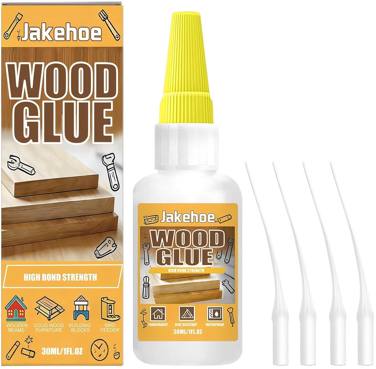 SnelShoppen - Houten Lijm, Extra Sterk, 30 ml, Waterdicht en Waterbestendig | Super Lijm voor Hout, Meubelreparatie, Modelbouw, Creatief en DIY, Trans
