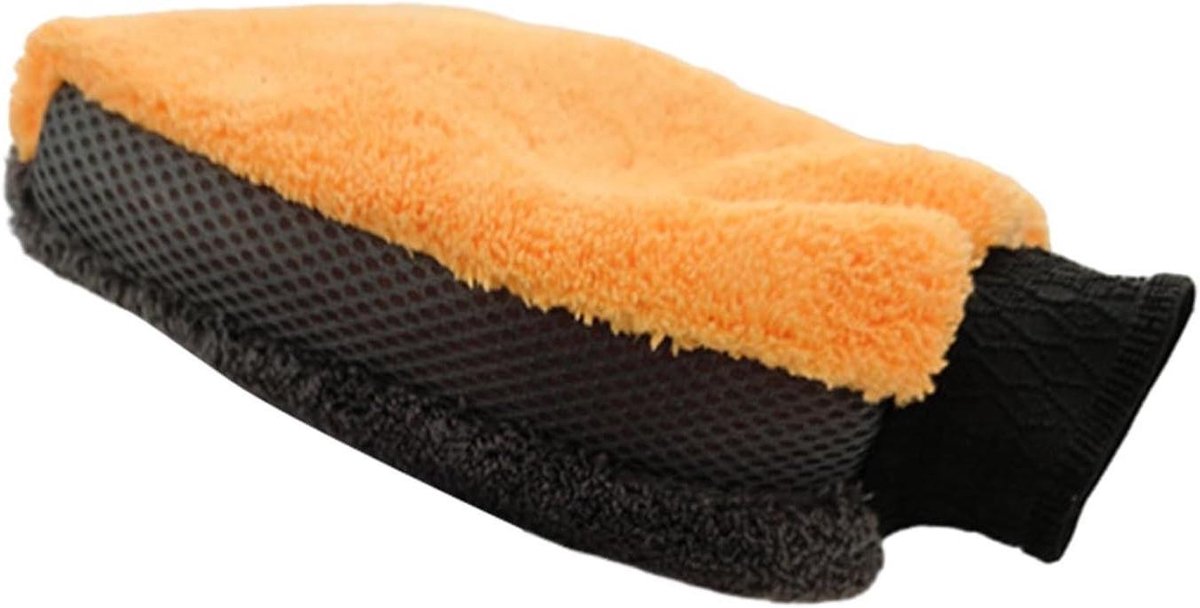 Microvezel Washandschoen - Autowashandschoen Poets-handschoen - Auto Reinigen - Dubbelzijdig - 26 x 17 cm - Grijs
