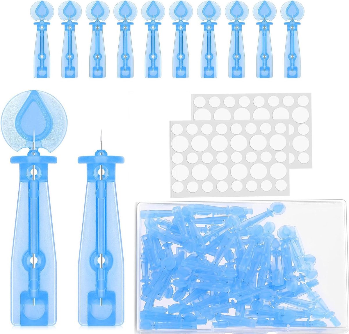 Acne Pimple Popper Needle Set - 50 stuks wegwerpnaalden - 72 punt acne stickers - effectieve verwijdering van acne - ShopVlot