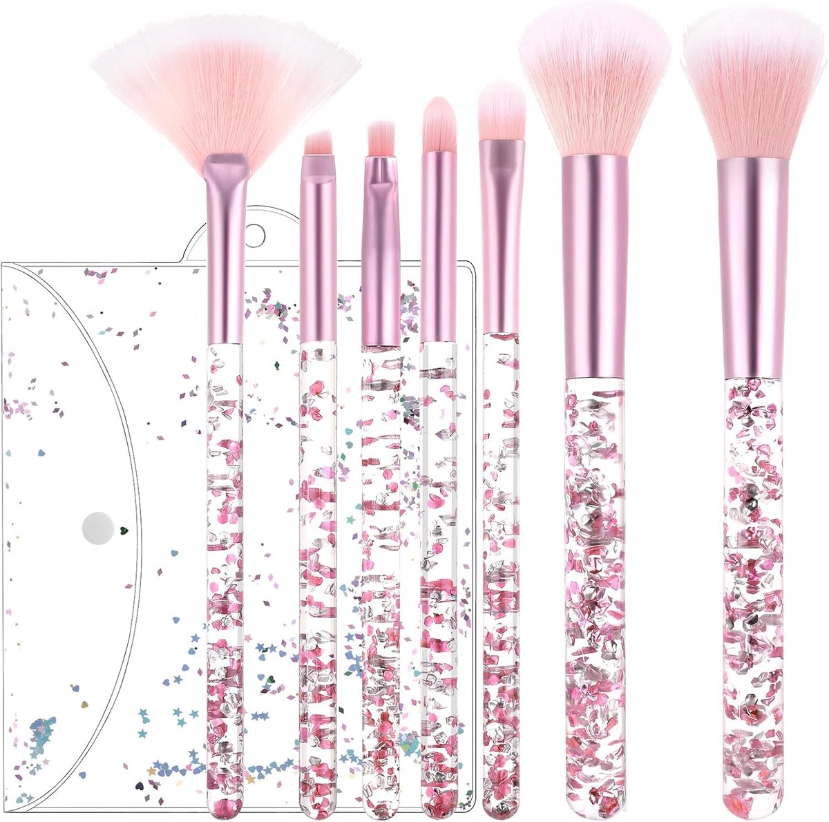 HJZHII 7 stuks kristallen make-upkwastenset, glitter-kwastenset, make-upkwasten, make-upkwastenset, make-up - ShopVlot