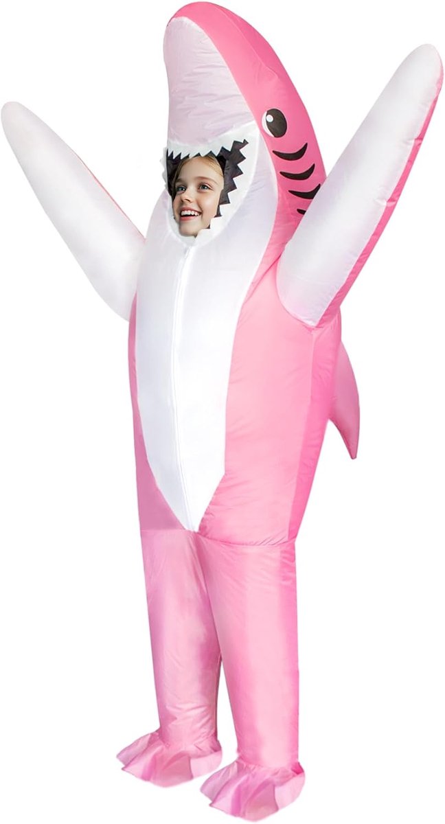 Opblaasbaar haaienkostuum, haaien Halloween-kostuums voor tieners, kinderen, mannen, vrouwen, leuke opblazende kostuums, grappige verkleedpartijkostuums