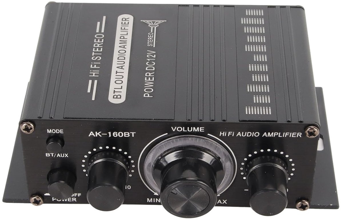 Powerversterker Bluetooth 5.0 - 12V 2 kanaals digitaal - onafhankelijke toonregeling - ideaal voor thuis of auto - ShopVlot