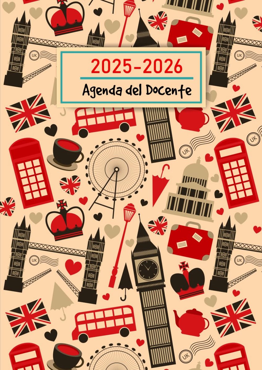 SnelShoppen - 2025-2026 Agenda Del Docente A4 - Elegante week- en maandplanner van september 2025 tot juli 2026 - Perfect cadeau voor Engelse docenten