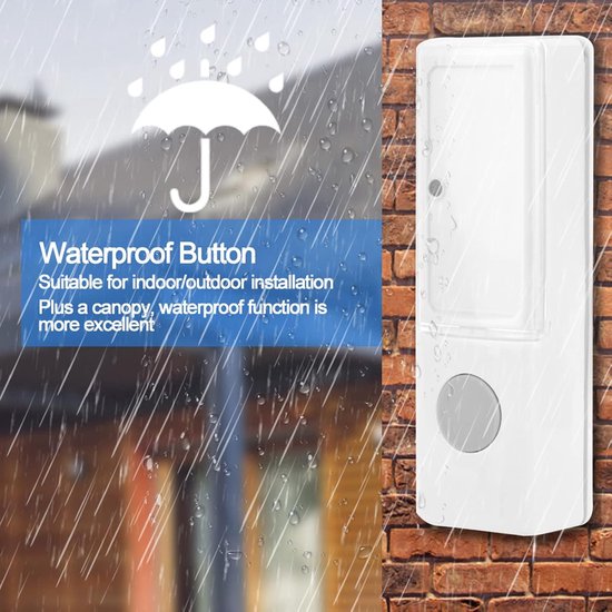 Allecto - Waterdichte Draadloze Deurbel met MP3 Download en 200M Bereik — afbeelding 4