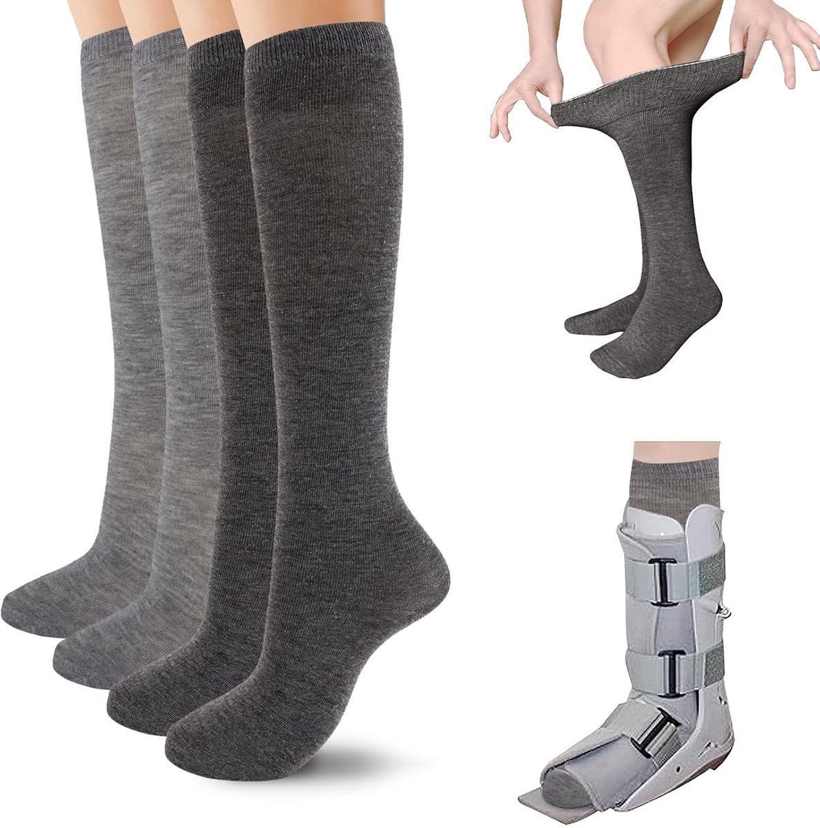 Sokken voor Walking Boots - ademende medische buissokken, orthopedische reservekousen voor Air Cam Walker, fractuurlaarzen en postoperatieve beenverzorging (maat 35-42)