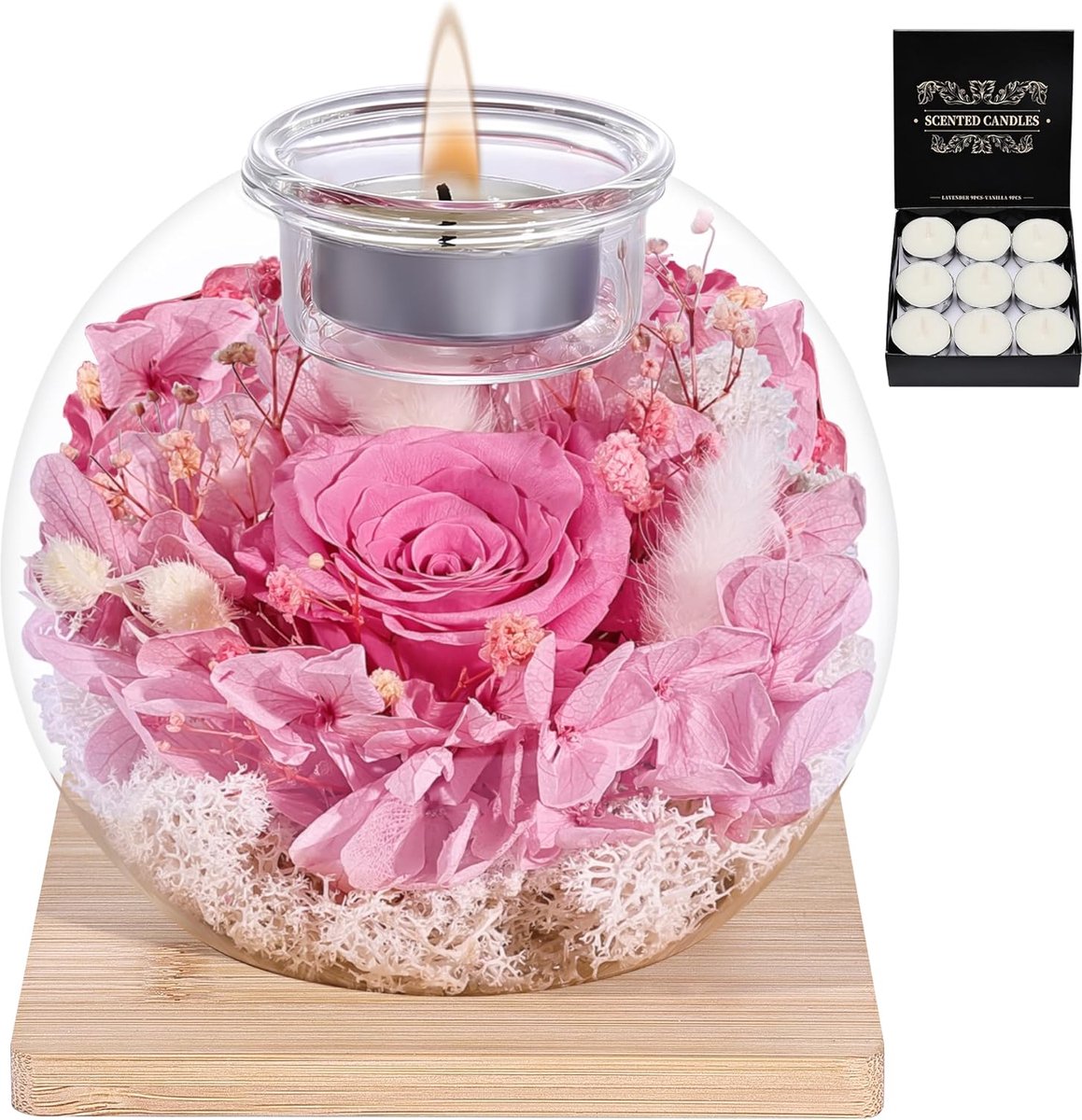 Geconserveerde rozen glazen klok, Moederdaggeschenken voor mama