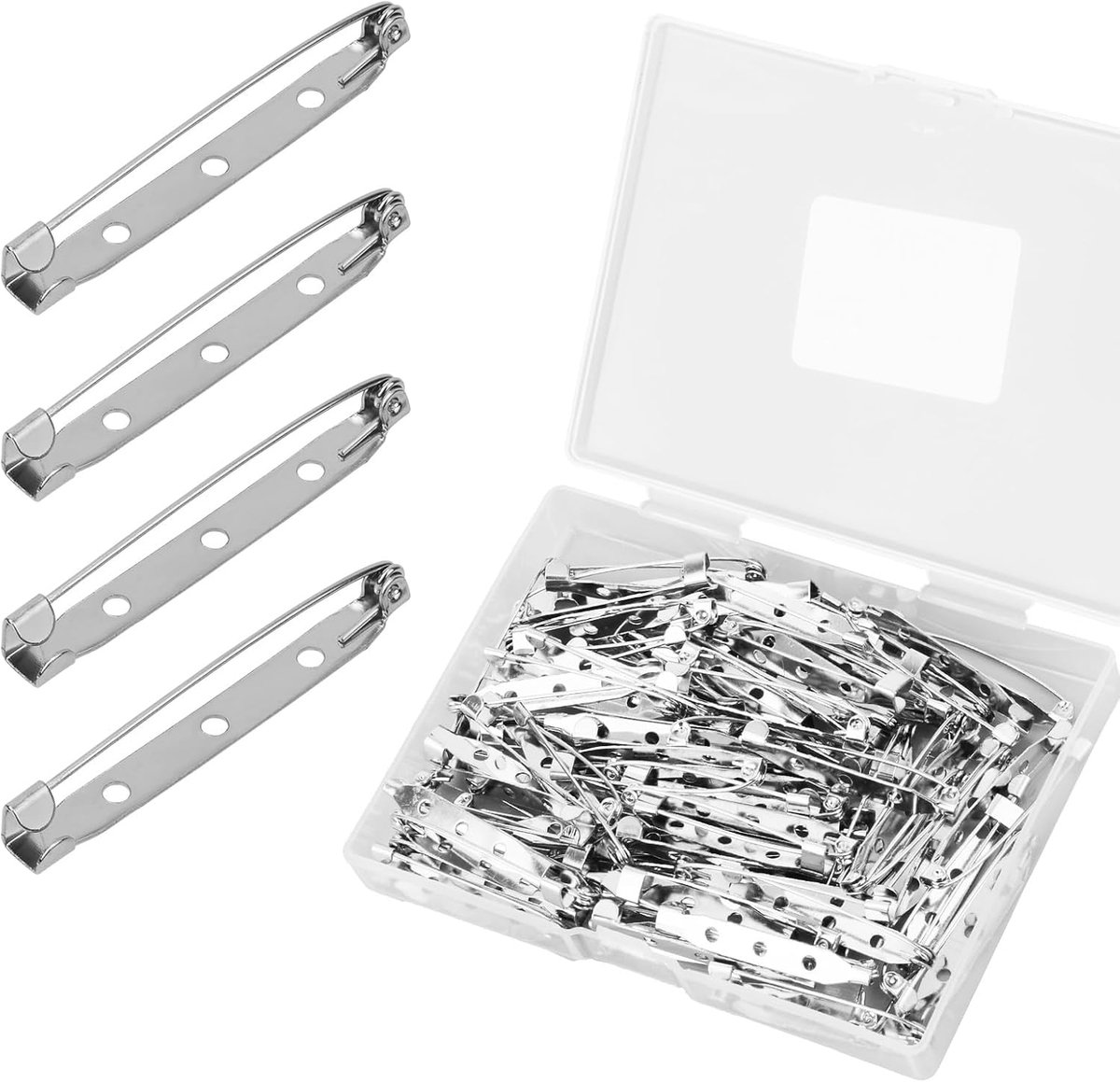 80st Veiligheidsspelden, 38mm Brochespeldruggen voor Knutselen