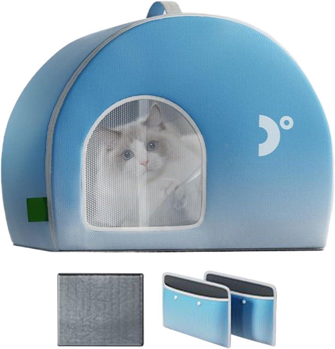 Huisdierenhuis Koel - Hondenhuis Kattenhuis - Huisdieren Koel Houden - Intelligente Temperatuurregeling - 44 x 37 x 37 cm - Meerkleurig