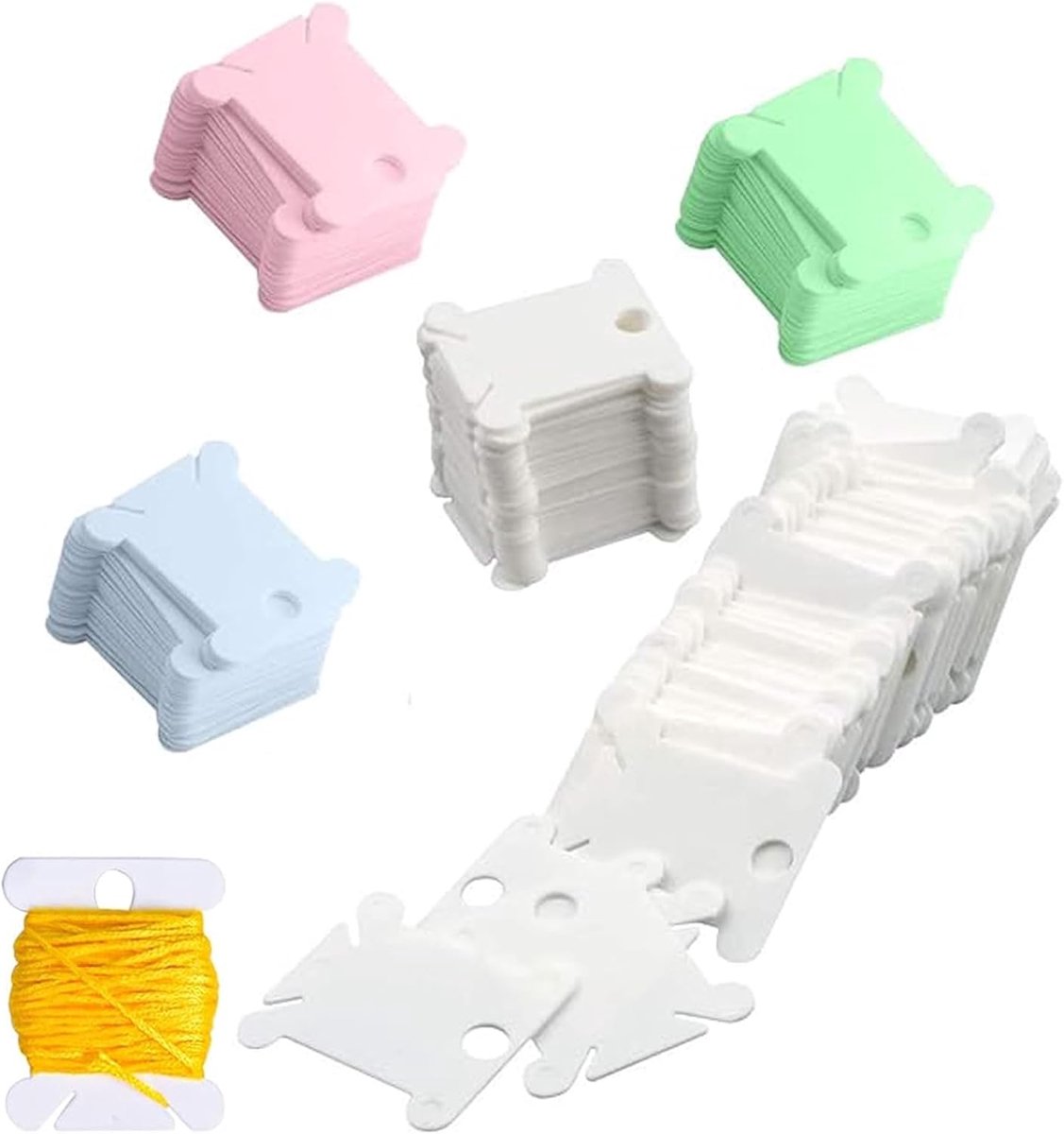 Spoelen,Xiuyer 400pcs Bobbins Cross Stitch Naaien Plastic Spoel Voor