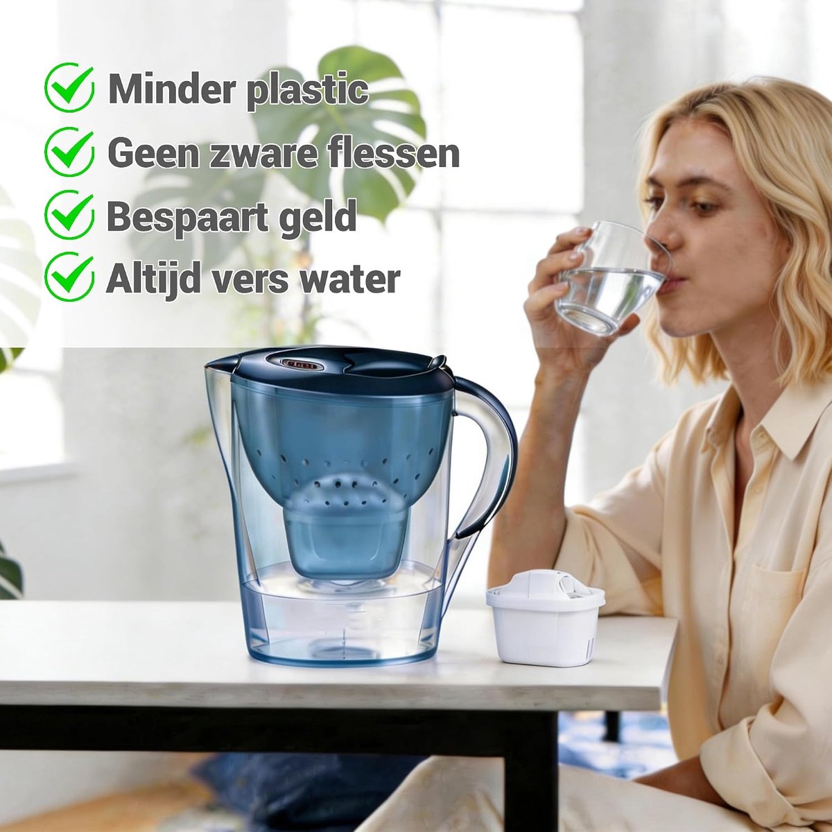 Waterfilter Cartridges 6 Stuks, Vervangingsfilter Compatibel met