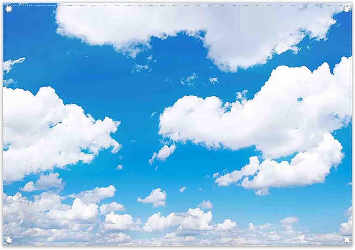 Blauwe hemel achtergrond met wolken, 2,1 x 1,5 m, fotoachtergrond