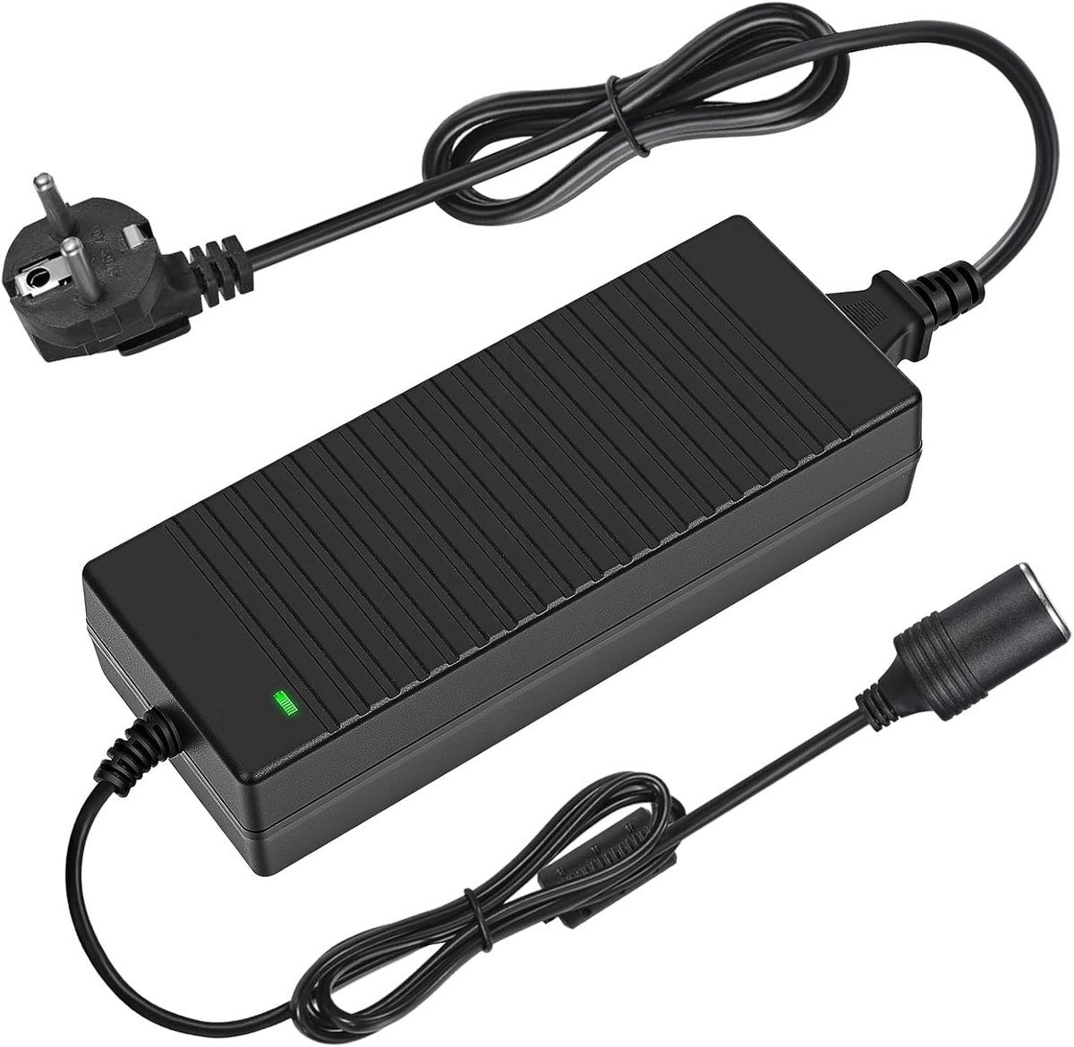 Spanningsomvormer 12V naar 220V, 10A/120W Automotive Power Adapter | Stroomomvormer 240V naar 12V, Autolader Converter naar Stekker, voor Bandenpomp, Stofzuiger, Koelbox