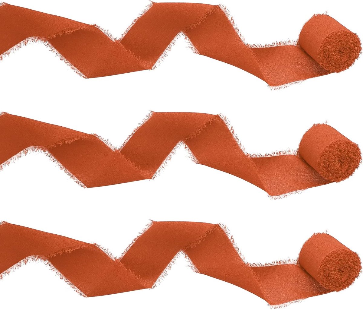 3 Rolletje Chiffon Ribbon Roll, 3,8cm x 5m Handgemaakte Fringe