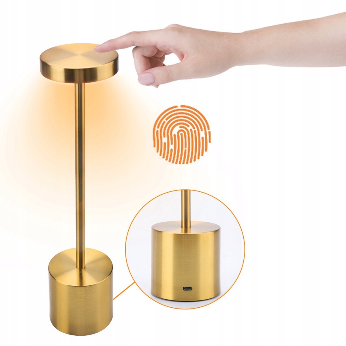 Bureaulamp Retro - LED Lamp - Tafellamp Industriële - Touch - 3 Kleuren - 1800mAh - Draadloos - Nachtlamp - Voor Thuis Slaapkamer Hotel en Bar
