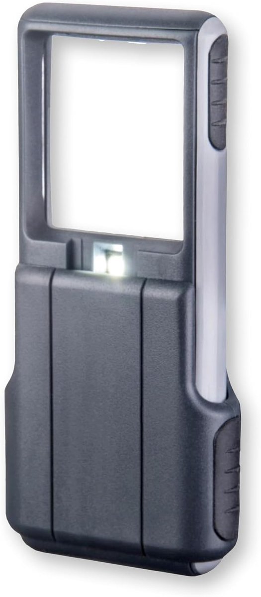 MiniBrite 3x Zakloep met Beschermhoes en LED, Grijs – Compacte Loep met Verlichting voor Nauwkeurige Observaties (PO-25)