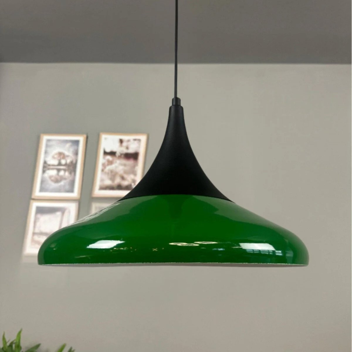 Bamyum Paladin hanglamp, industriële Modern stijl, Ø35 cm, groen metalen lamp